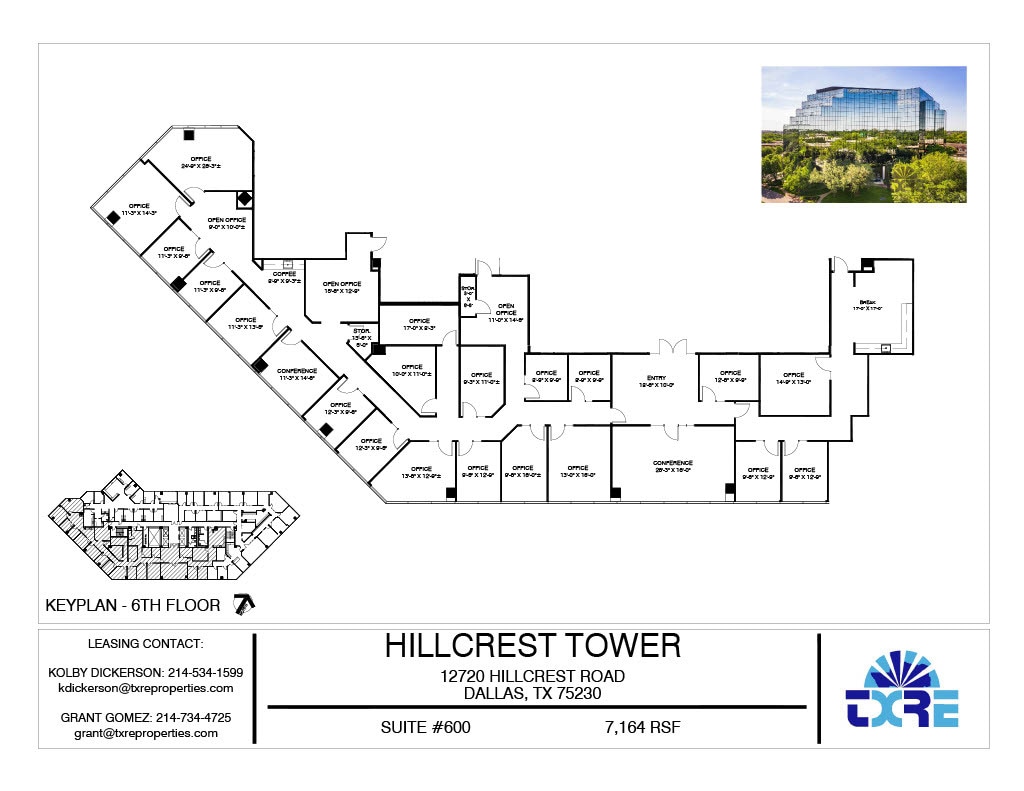 12720 Hillcrest Rd, Dallas, TX à louer Plan d’étage– Image 1 sur 1
