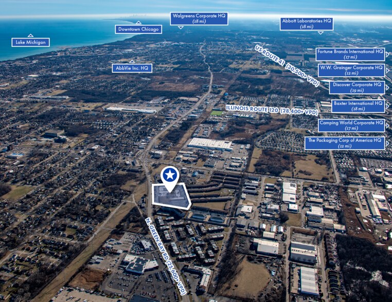 200 N Green Bay Rd, Waukegan, IL à vendre - Aérien – Image 2 sur 3