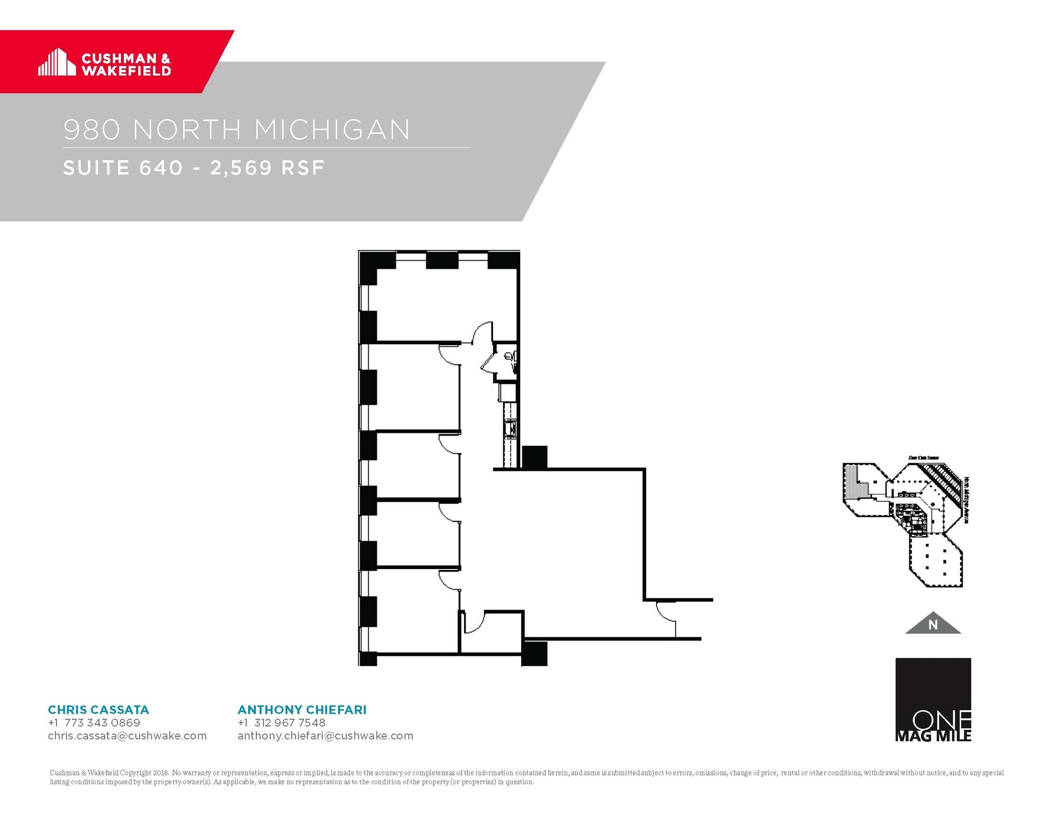 980 N Michigan Ave, Chicago, IL à louer Plan d’étage– Image 1 sur 1
