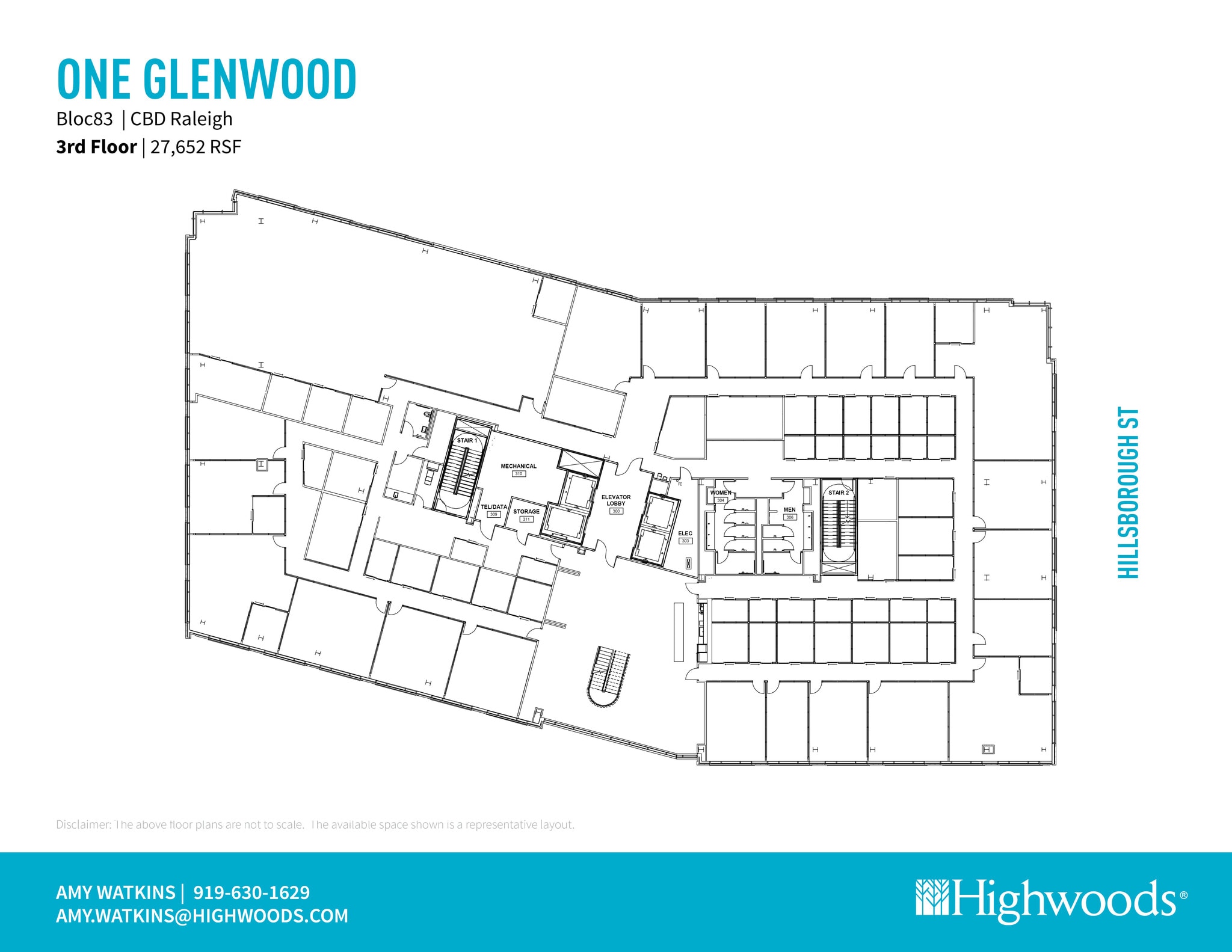 621 Hillsborough St, Raleigh, NC à louer Plan d’étage– Image 1 sur 1