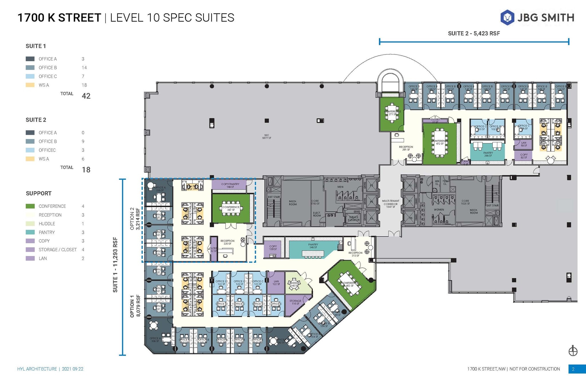 1700 K St NW, Washington, DC à louer Plan d’étage– Image 1 sur 1