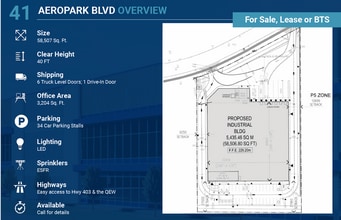 41 Aeropark Blvd, Hamilton, ON à louer Plan de site– Image 1 sur 1