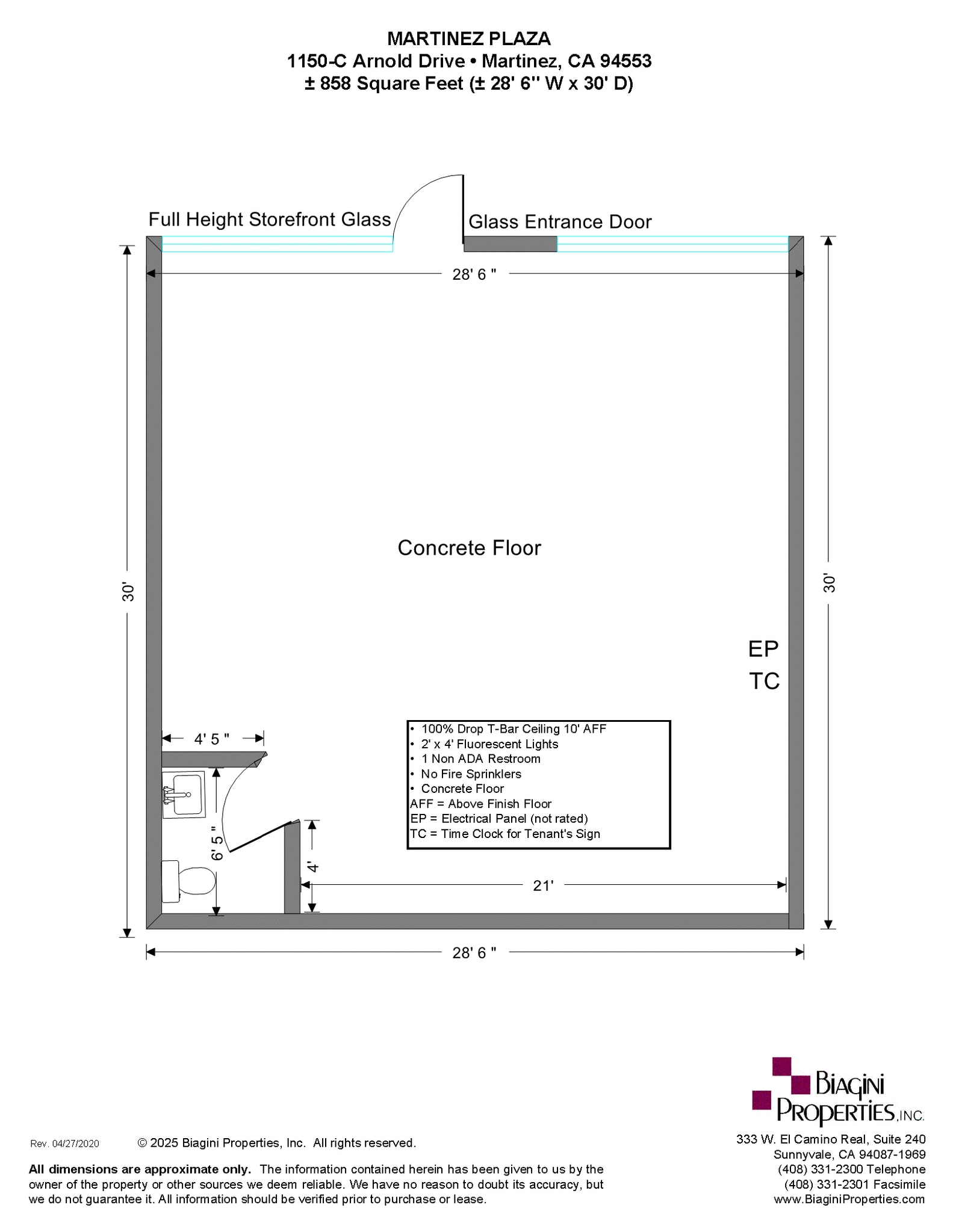 1150-1160 Arnold Dr, Martinez, CA à louer Plan d’étage– Image 1 sur 1