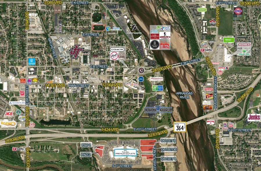 801 E Outlet Dr, Jenks, OK à vendre - Aérien – Image 1 sur 2