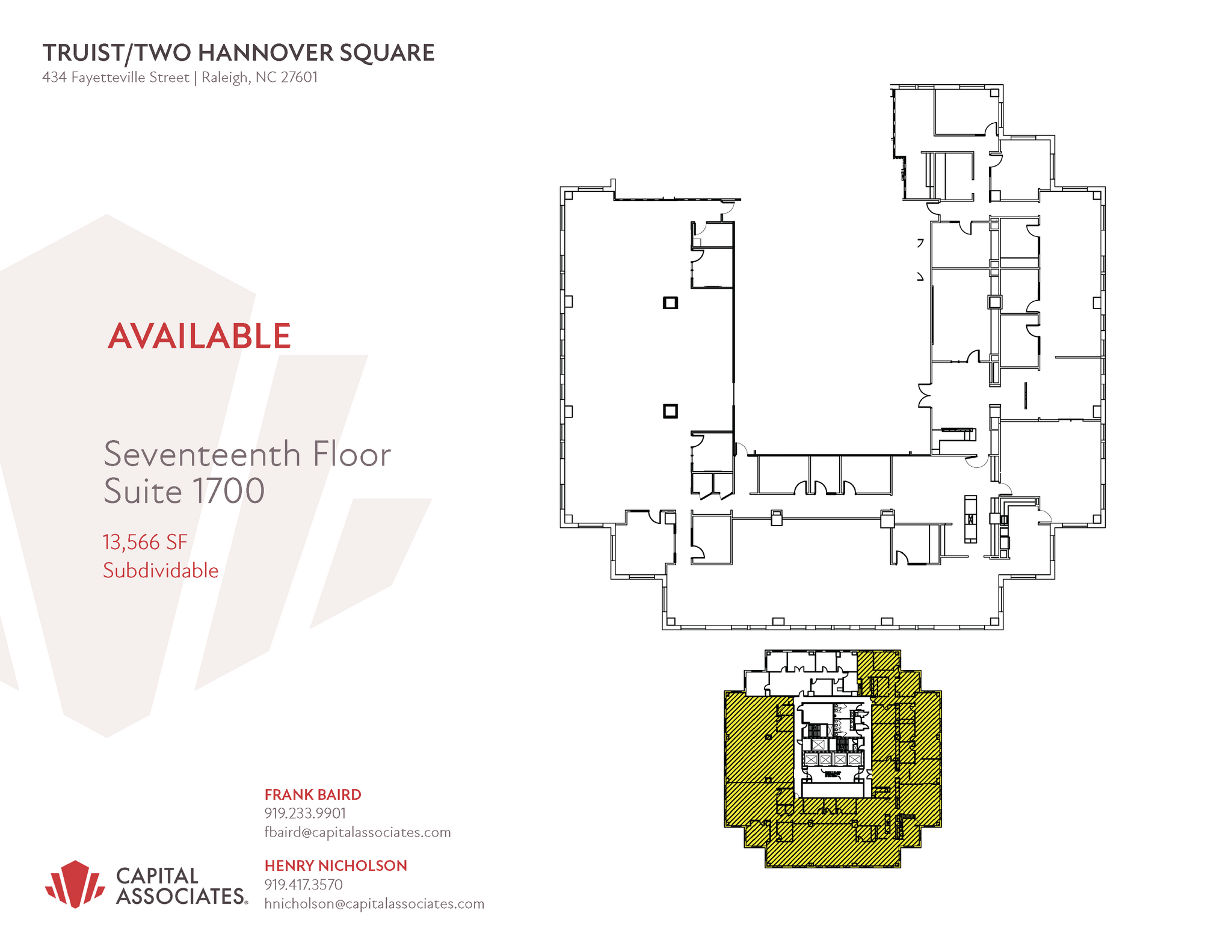 434 Fayetteville St, Raleigh, NC à louer Plan d’étage– Image 1 sur 1