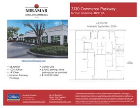 3100-3130 Commerce Pky, Miramar, FL à louer Plan d’étage– Image 2 sur 2
