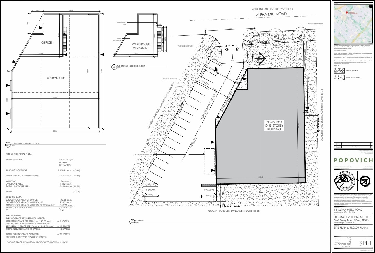 11 Alpha Mills Rd, Mississauga, ON à louer Plan de site– Image 1 sur 2