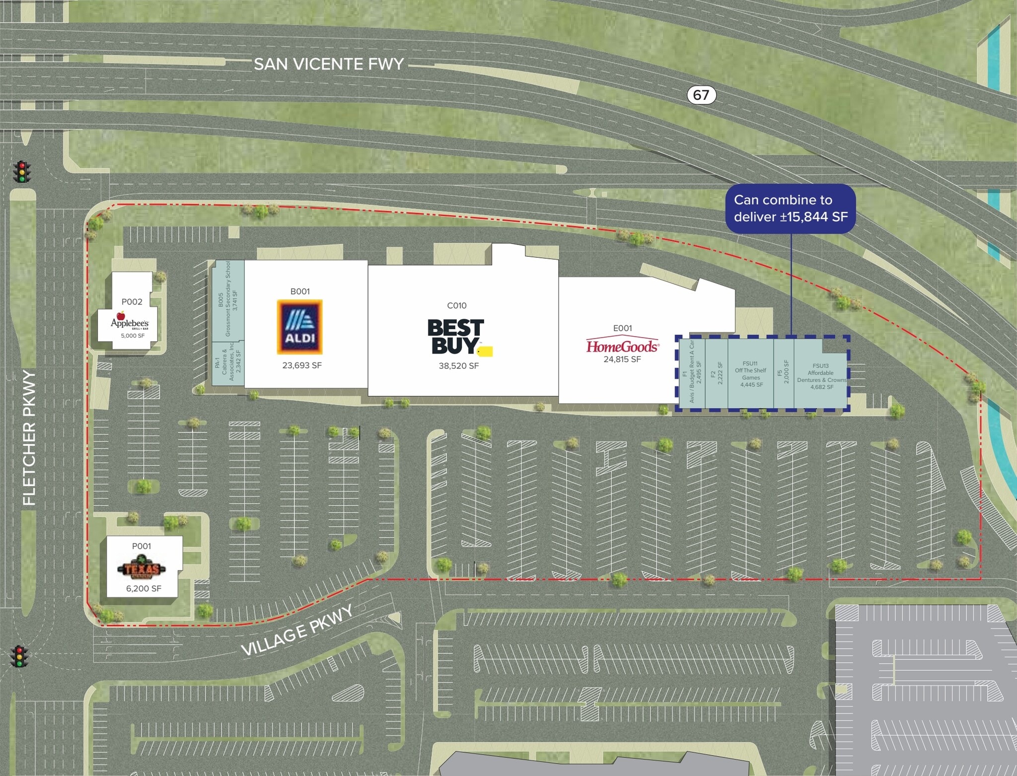 415-761 Parkway Plaza, El Cajon, CA à louer Plan de site– Image 1 sur 1