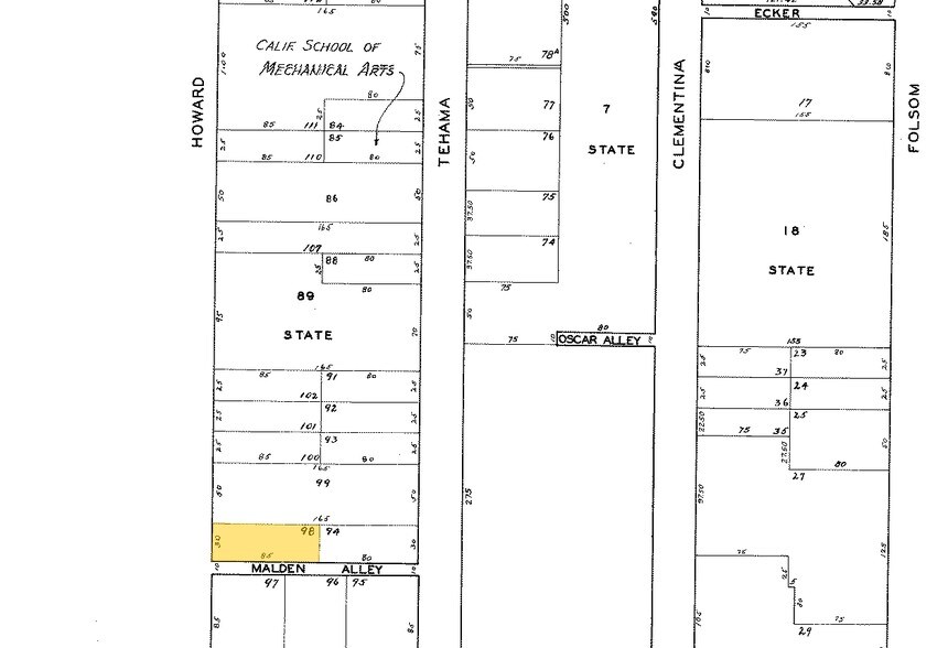 589-591 Howard St, San Francisco, CA à louer - Plan cadastral – Image 2 sur 11