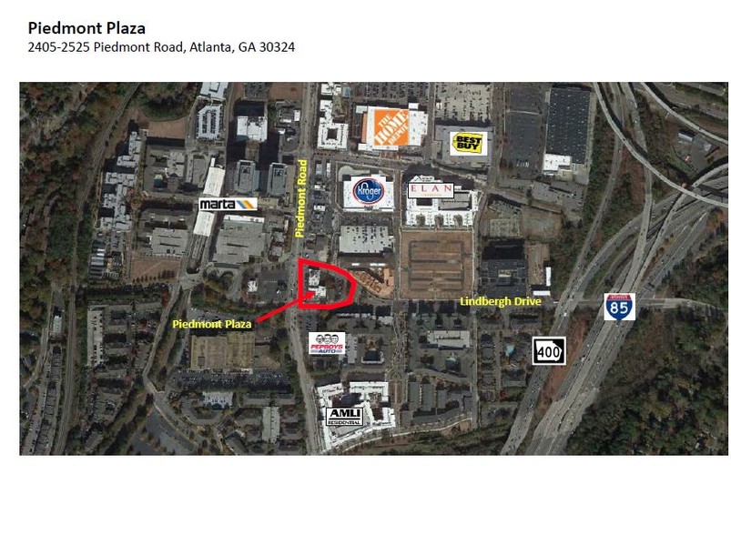 2423 Piedmont Rd NE, Atlanta, GA à louer - Aérien – Image 2 sur 7