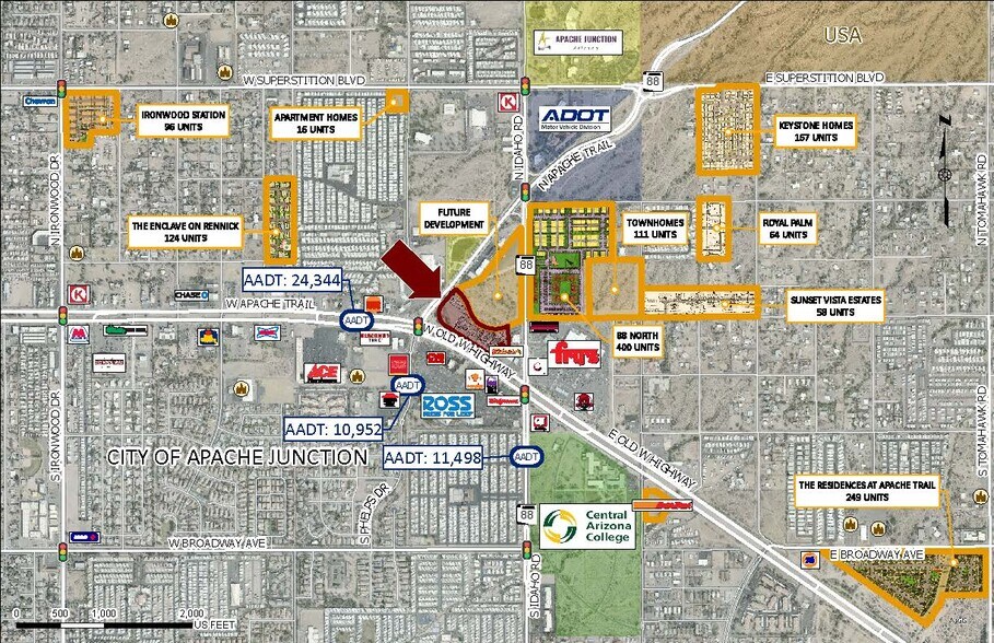 NWC Idaho Rd & Apache Trl, Apache Junction, AZ à vendre - Aérien – Image 3 sur 4
