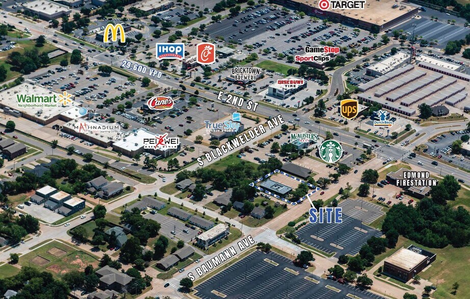 50 S Baumann Ave, Edmond, OK à vendre - Aérien – Image 3 sur 8