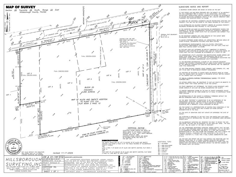 401 W Reynolds, Plant City, FL à vendre - Plan de site – Image 2 sur 2