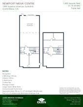 1599 Superior Ave, Costa Mesa, CA à louer Plan d’étage– Image 1 sur 1
