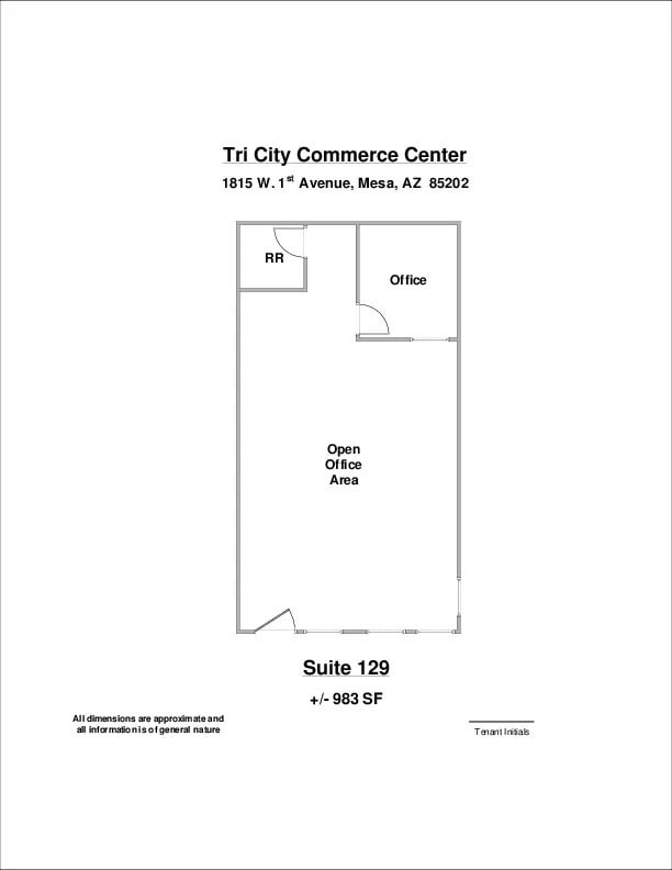 1815 W 1st Ave, Mesa, AZ à louer Plan d’étage– Image 1 sur 1