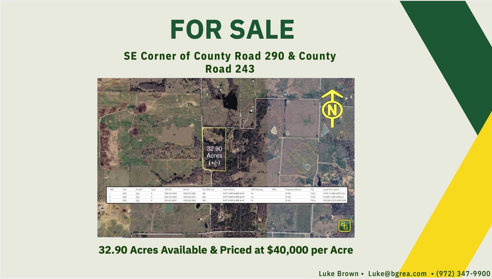 County Road 290, Collinsville, TX à vendre - Photo principale – Image 1 sur 3