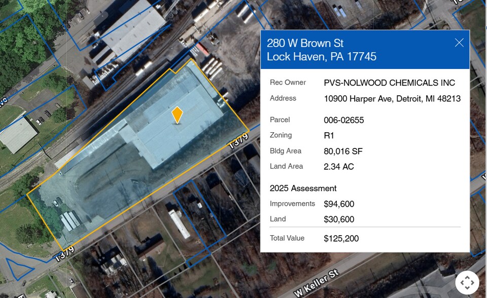 297 W Allison St, Lock Haven, PA à vendre - Aérien – Image 1 sur 2