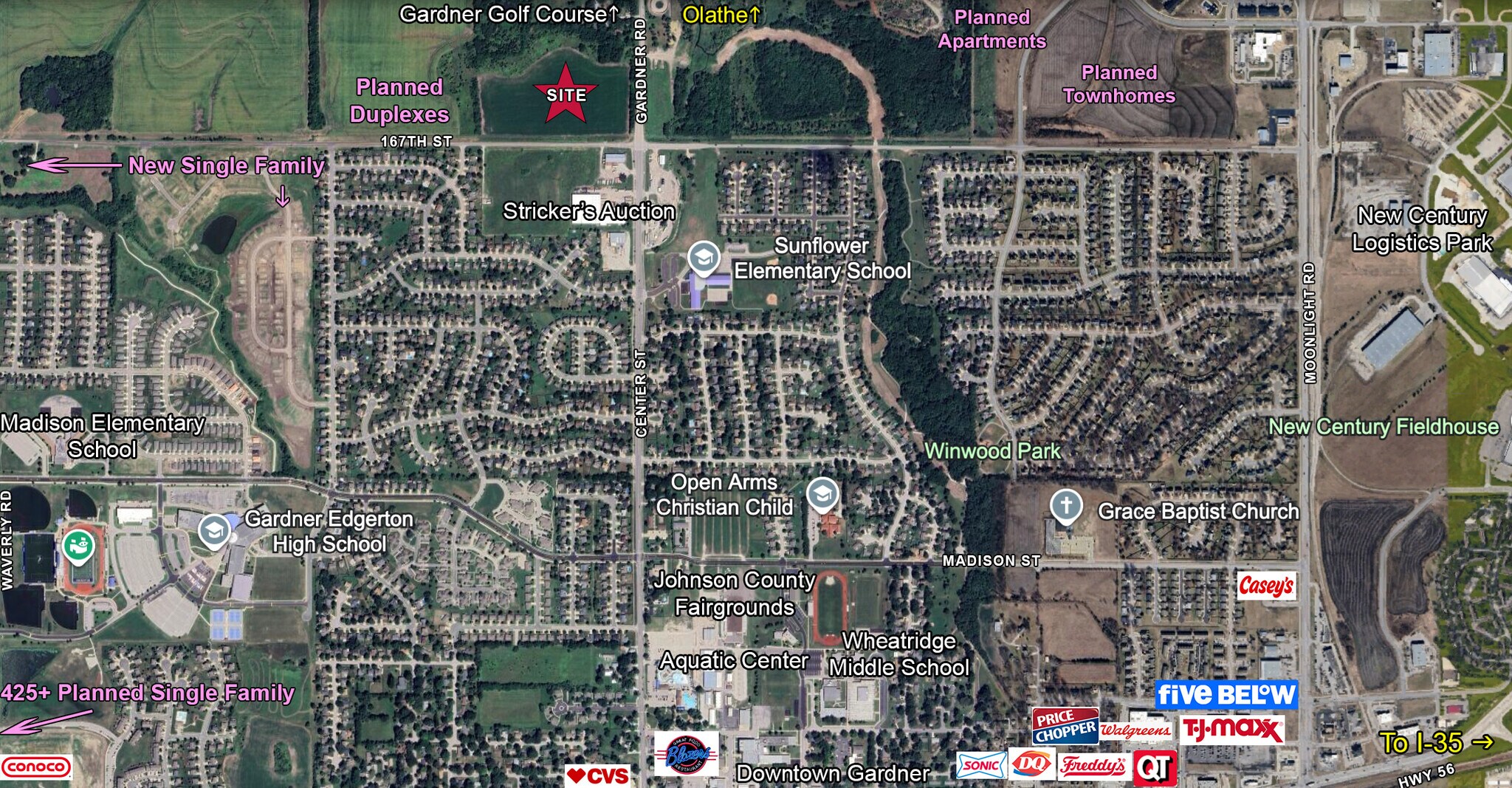 167th St & Gardner Rd, Gardner, KS à vendre Aérien– Image 1 sur 8