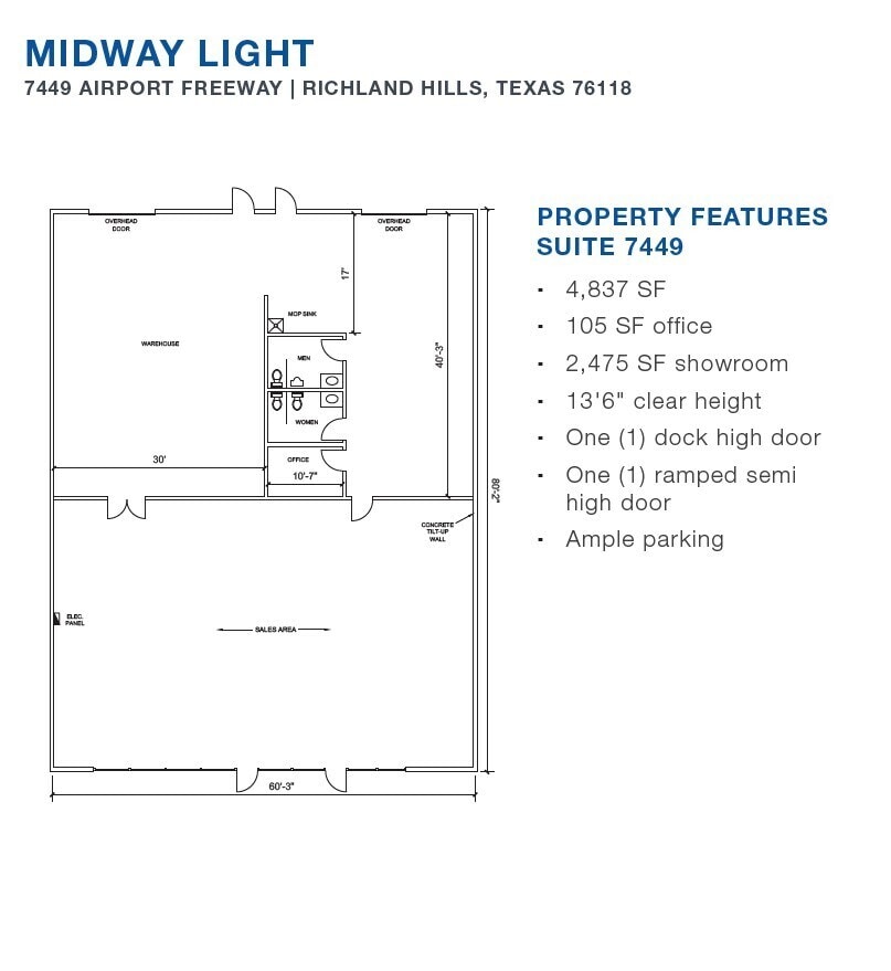7450-7470 Dogwood Park, Richland Hills, TX à louer Plan d’étage– Image 1 sur 1