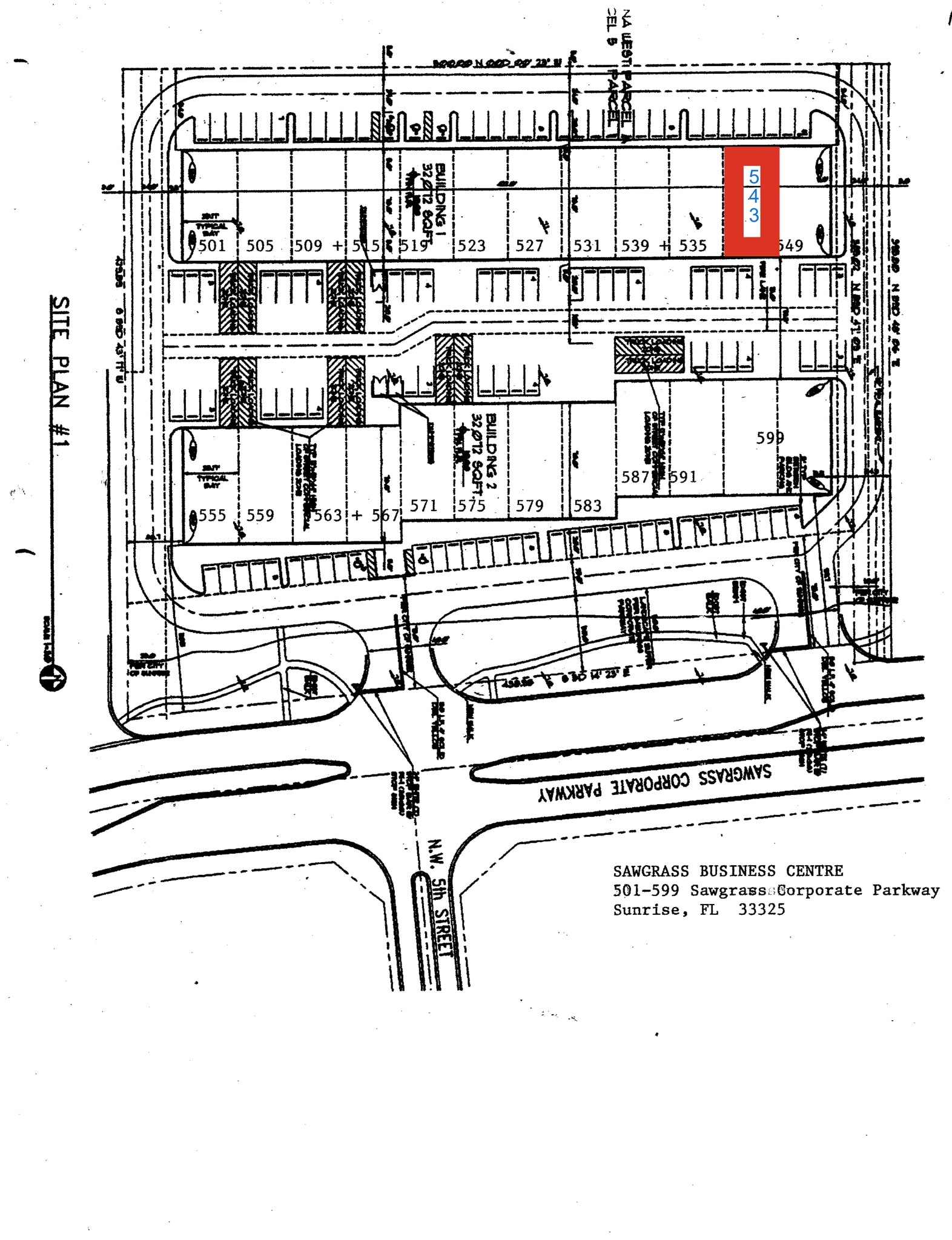 501 - 599 Sawgrass Corporate Parkway, Sunrise, FL à louer Plan de site– Image 1 sur 2