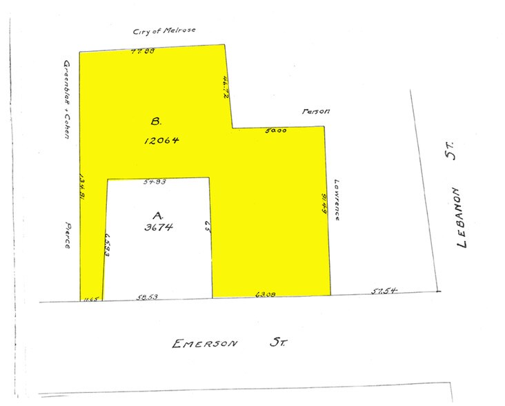 20 E Emerson St, Melrose, MA à louer - Plan cadastral – Image 2 sur 8