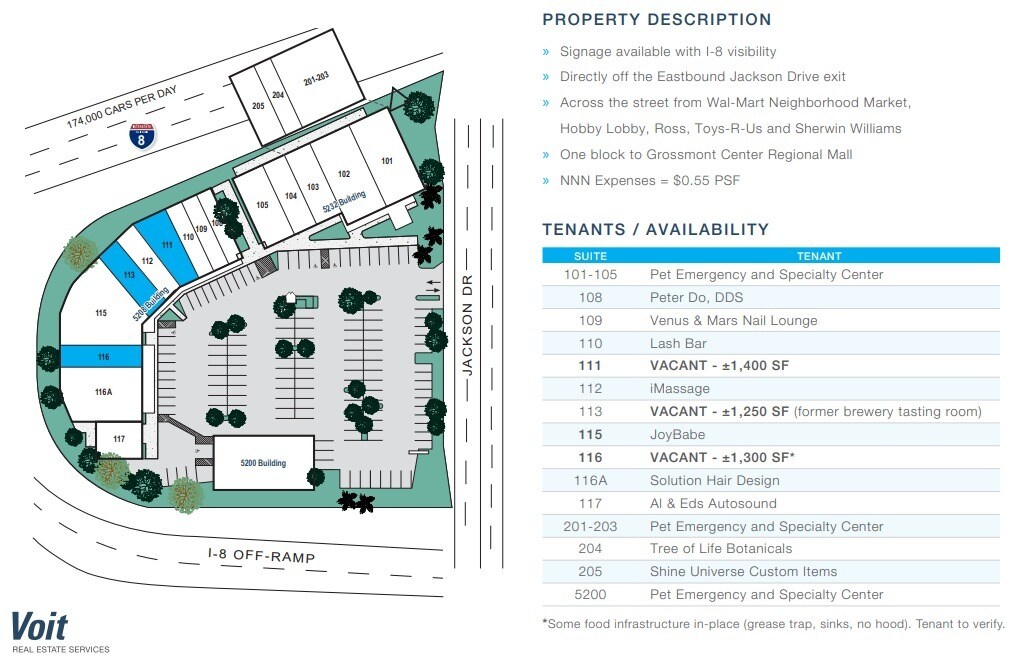 5202-5230 Jackson Dr, La Mesa, CA à louer Plan de site– Image 1 sur 1