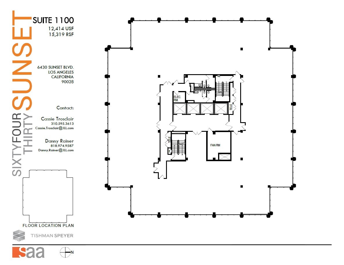 6430 W Sunset Blvd, Los Angeles, CA à louer Plan d’étage– Image 1 sur 1