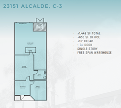 23151 Alcalde Dr, Laguna Hills, CA à louer Plan d’étage– Image 1 sur 1