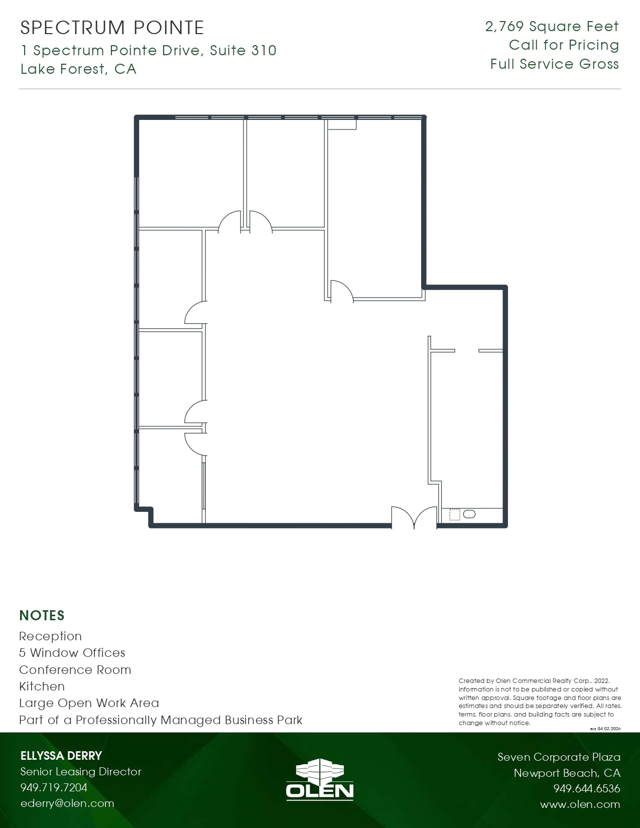 1 Spectrum Pointe Dr, Lake Forest, CA à louer Plan d’étage– Image 1 sur 1