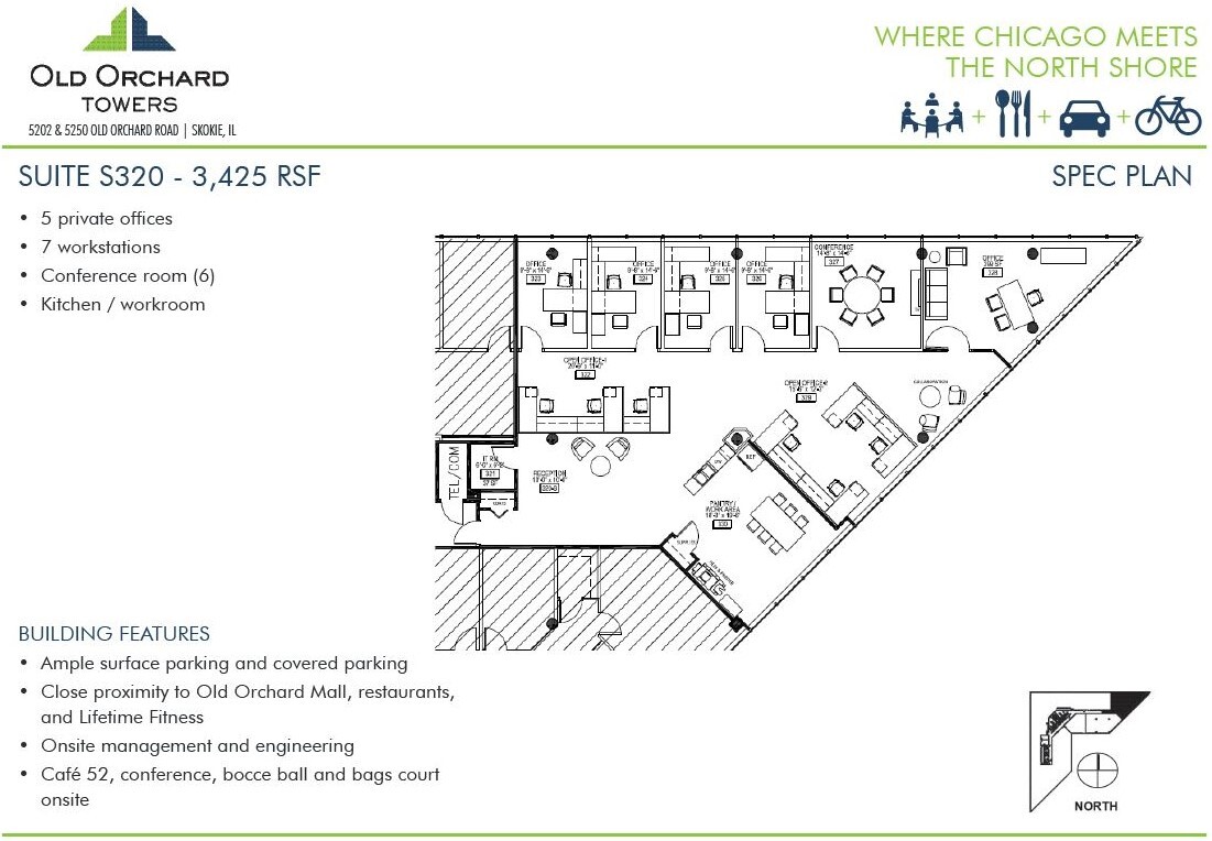 5202 Old Orchard Rd, Skokie, IL à louer Plan d’étage– Image 1 sur 9