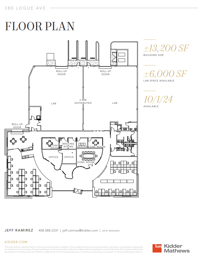 380 Logue Ave, Mountain View, CA à louer Plan d’étage– Image 1 sur 4