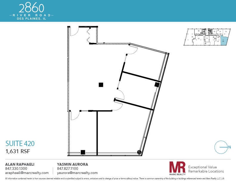 2860 S River Rd, Des Plaines, IL à louer Plan d’étage– Image 1 sur 1