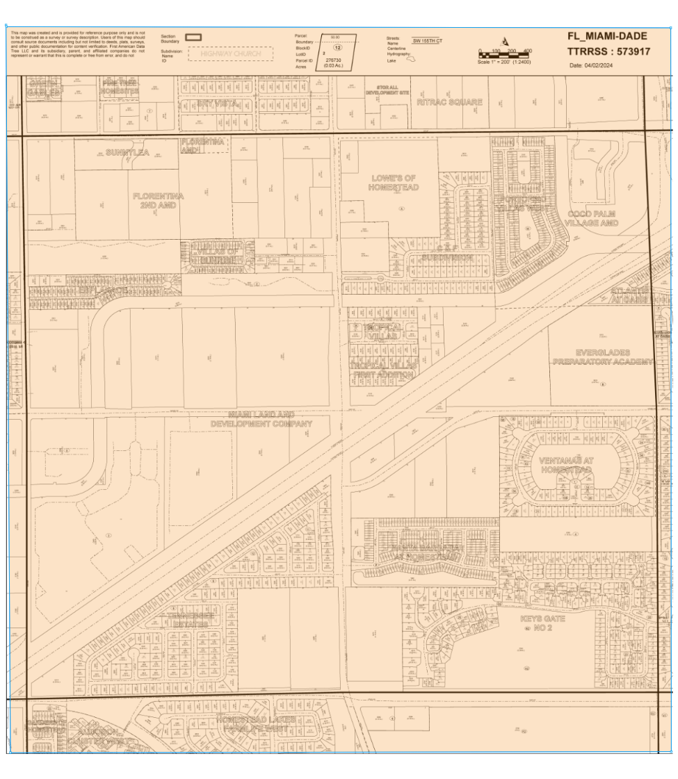 16195 SW 320th St, Homestead, FL à vendre Plan cadastral– Image 1 sur 2