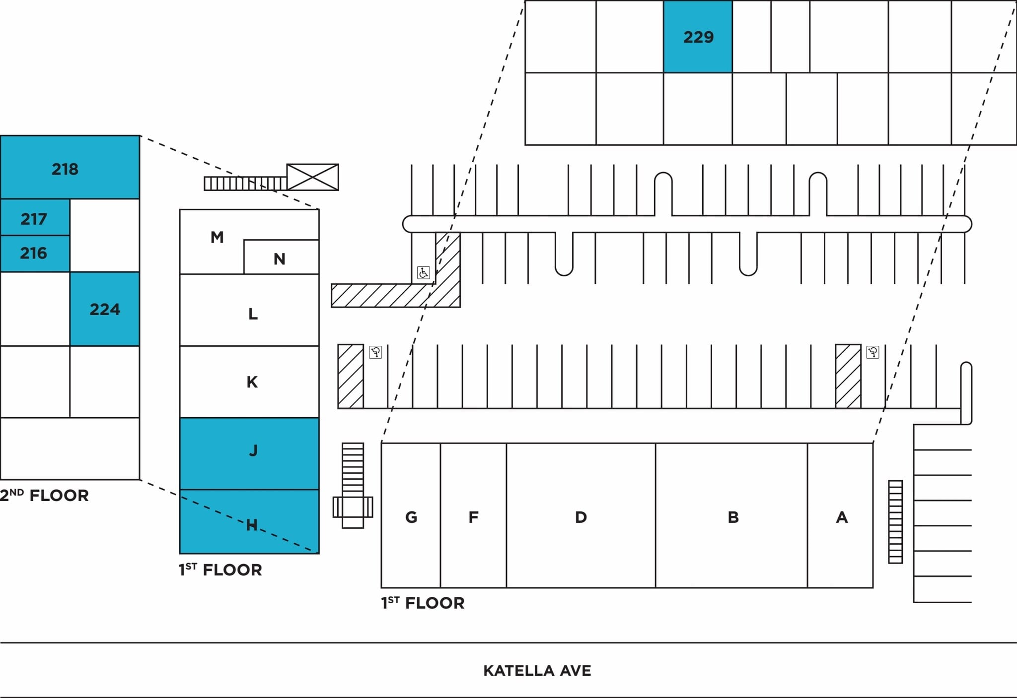 438 E Katella Ave, Orange, CA à louer Plan d’étage– Image 1 sur 4