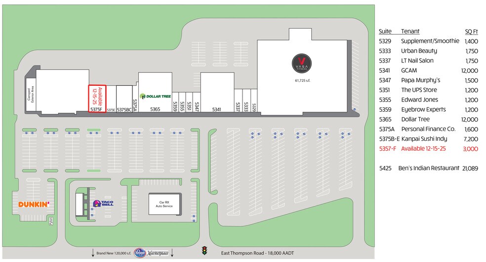 5325-5359 E Thompson Rd, Indianapolis, IN à louer - Photo de l’immeuble – Image 3 sur 3