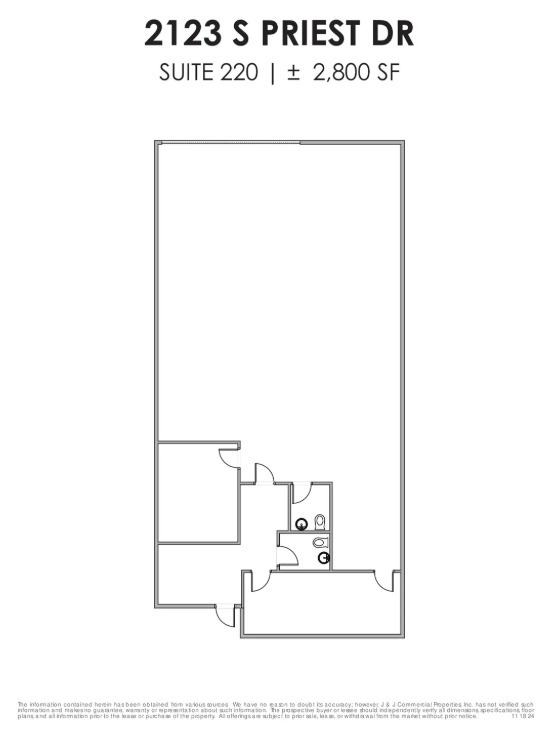 2121 S Priest Dr, Tempe, AZ à louer Plan d’étage– Image 1 sur 1