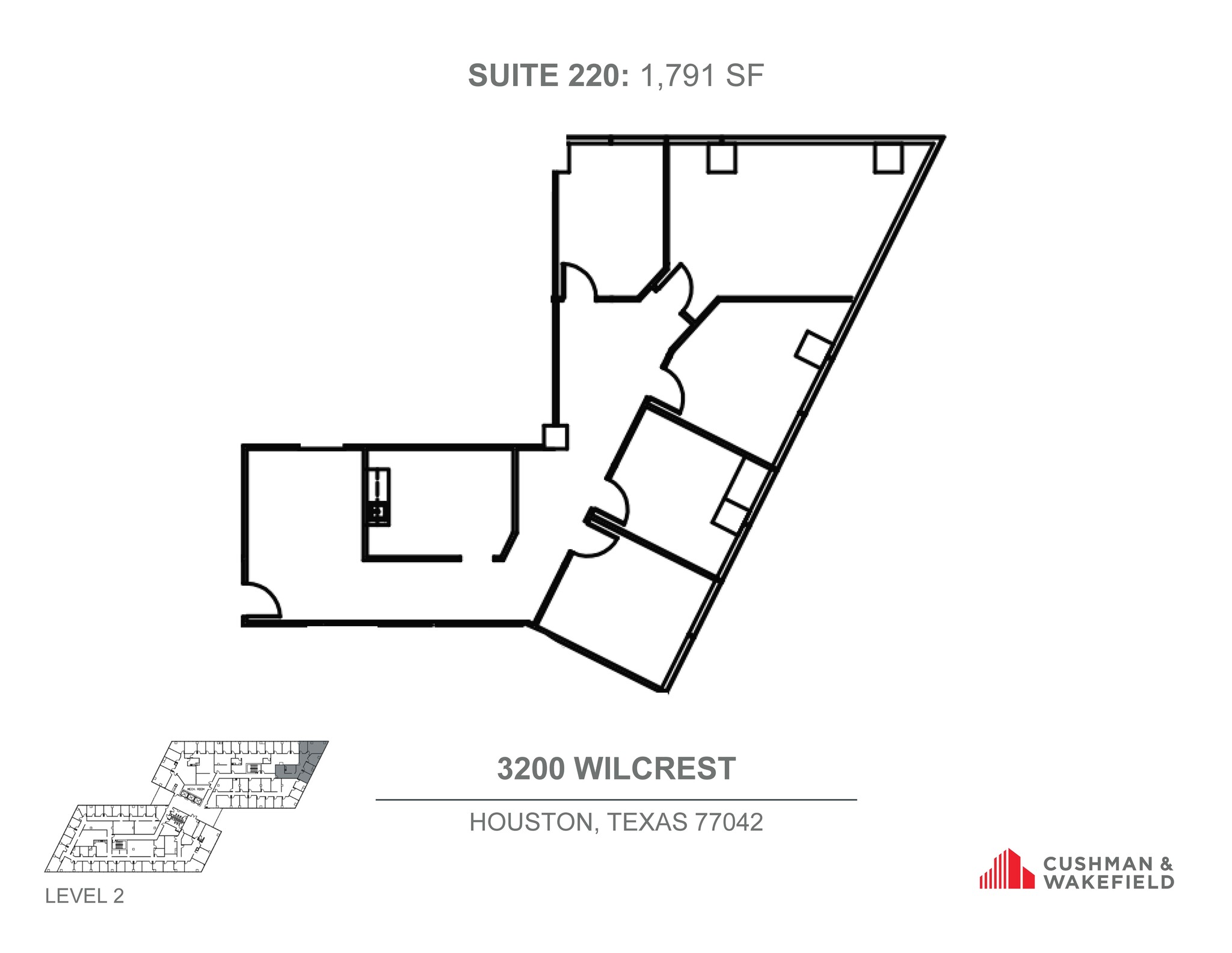 3200 Wilcrest Dr, Houston, TX à louer Plan d’étage– Image 1 sur 1