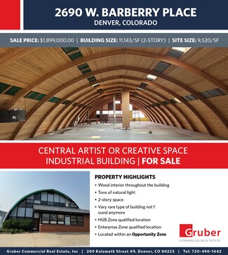 Plus de détails pour 2690 W Barberry Pl, Denver, CO - Industriel/Logistique à vendre
