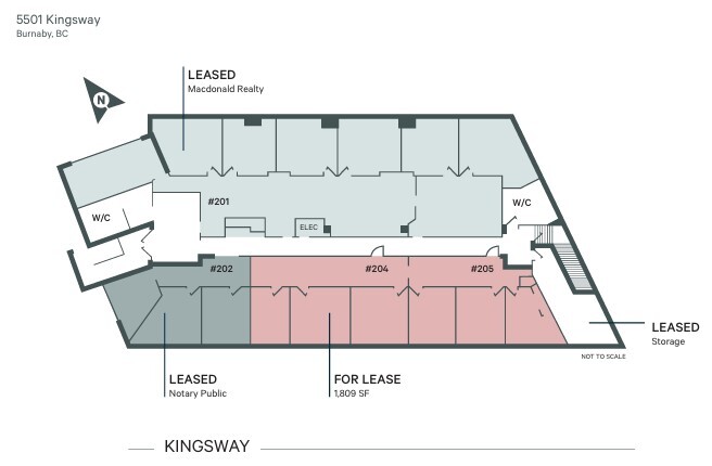 5501 Kingsway, Burnaby, BC à louer Plan d’étage– Image 1 sur 1