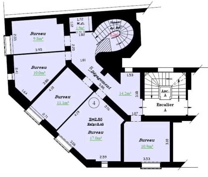 Bureau dans Paris à vendre - Plan d’étage – Image 2 sur 4