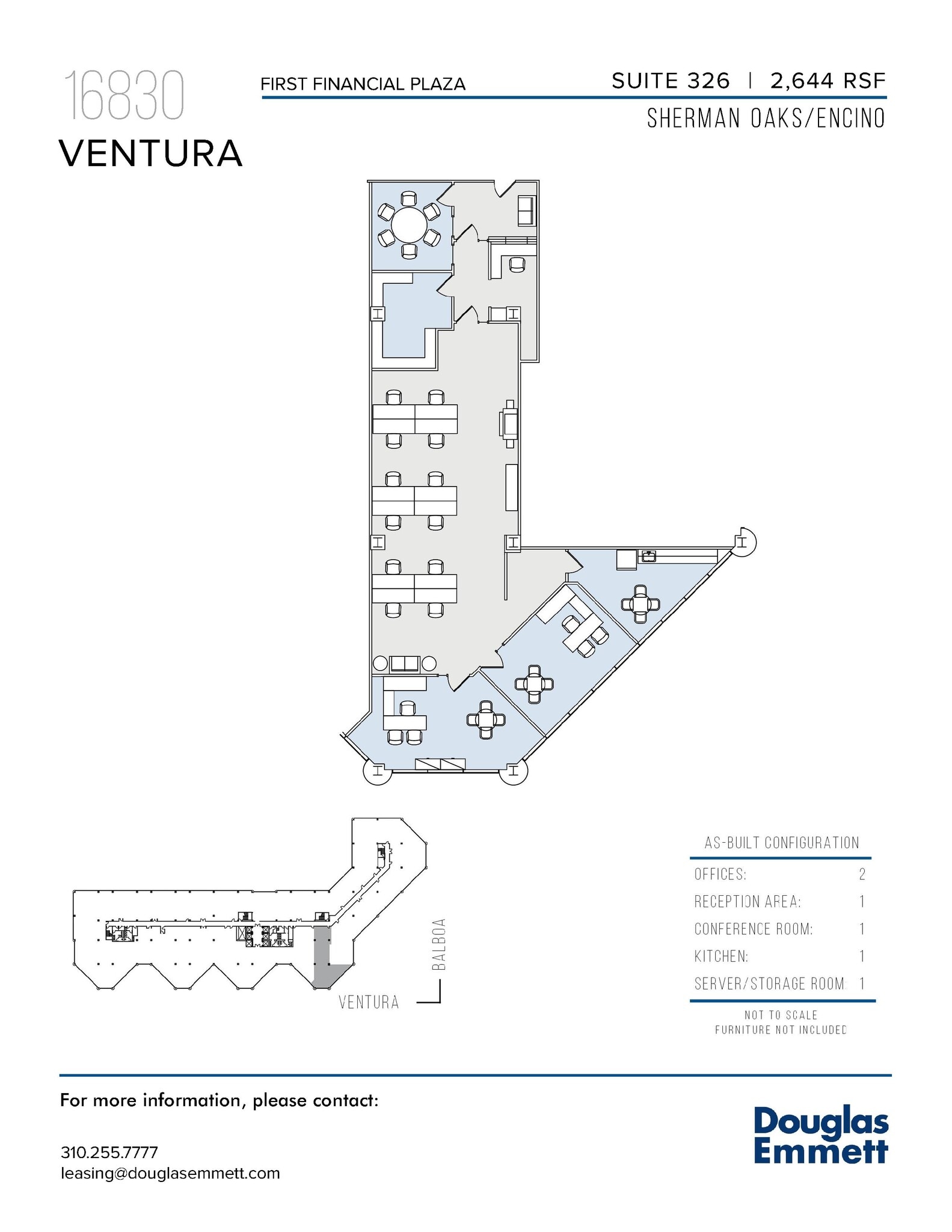 16830 Ventura Blvd, Encino, CA à louer Plan d’étage– Image 1 sur 1