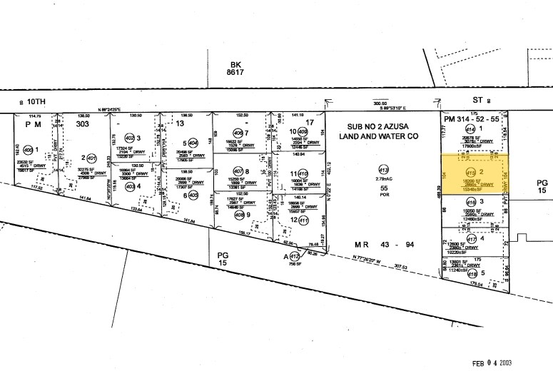 916 W 10th St, Azusa, CA à vendre - Plan cadastral – Image 3 sur 4