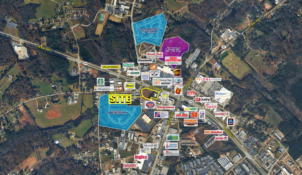 3529 Hwy 153, Powdersville, SC à louer - Aérien – Image 2 sur 4
