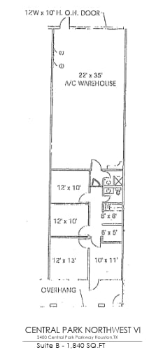 2500 Central Pky, Houston, TX à louer Plan d’étage– Image 1 sur 1