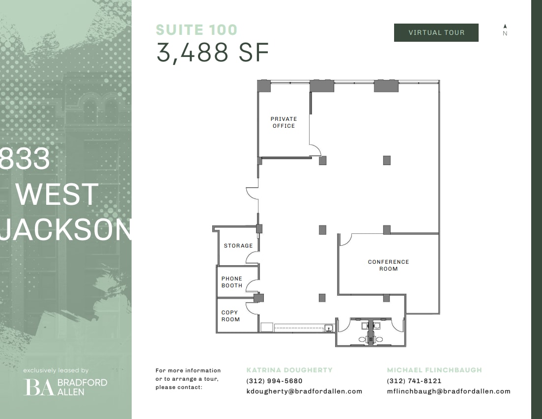 833 W Jackson Blvd, Chicago, IL à louer Plan d’étage– Image 1 sur 10