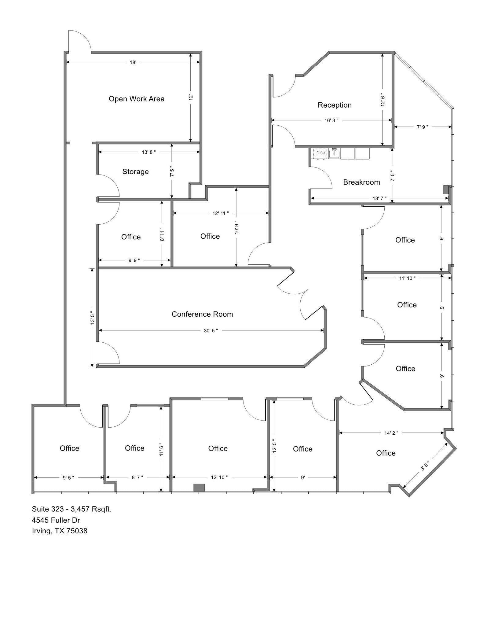 4545 Fuller Dr, Irving, TX à louer Plan d’étage– Image 1 sur 1