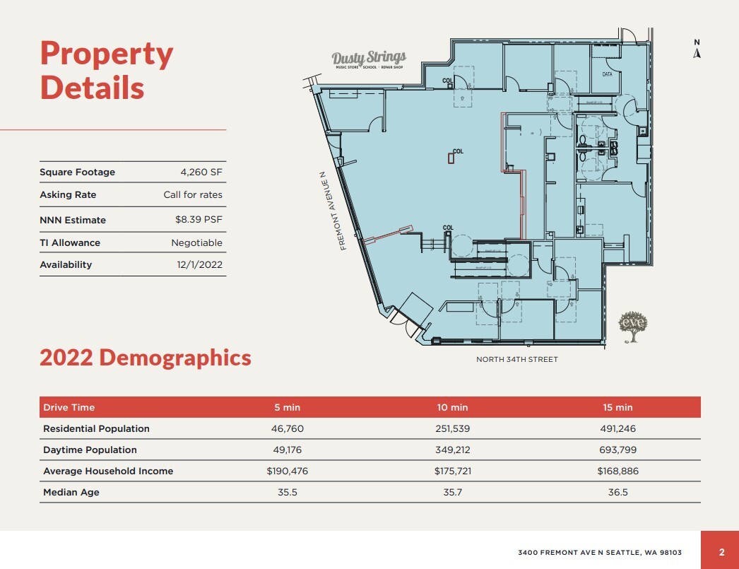3400 Fremont Ave N, Seattle, WA à louer Plan d’étage– Image 1 sur 1