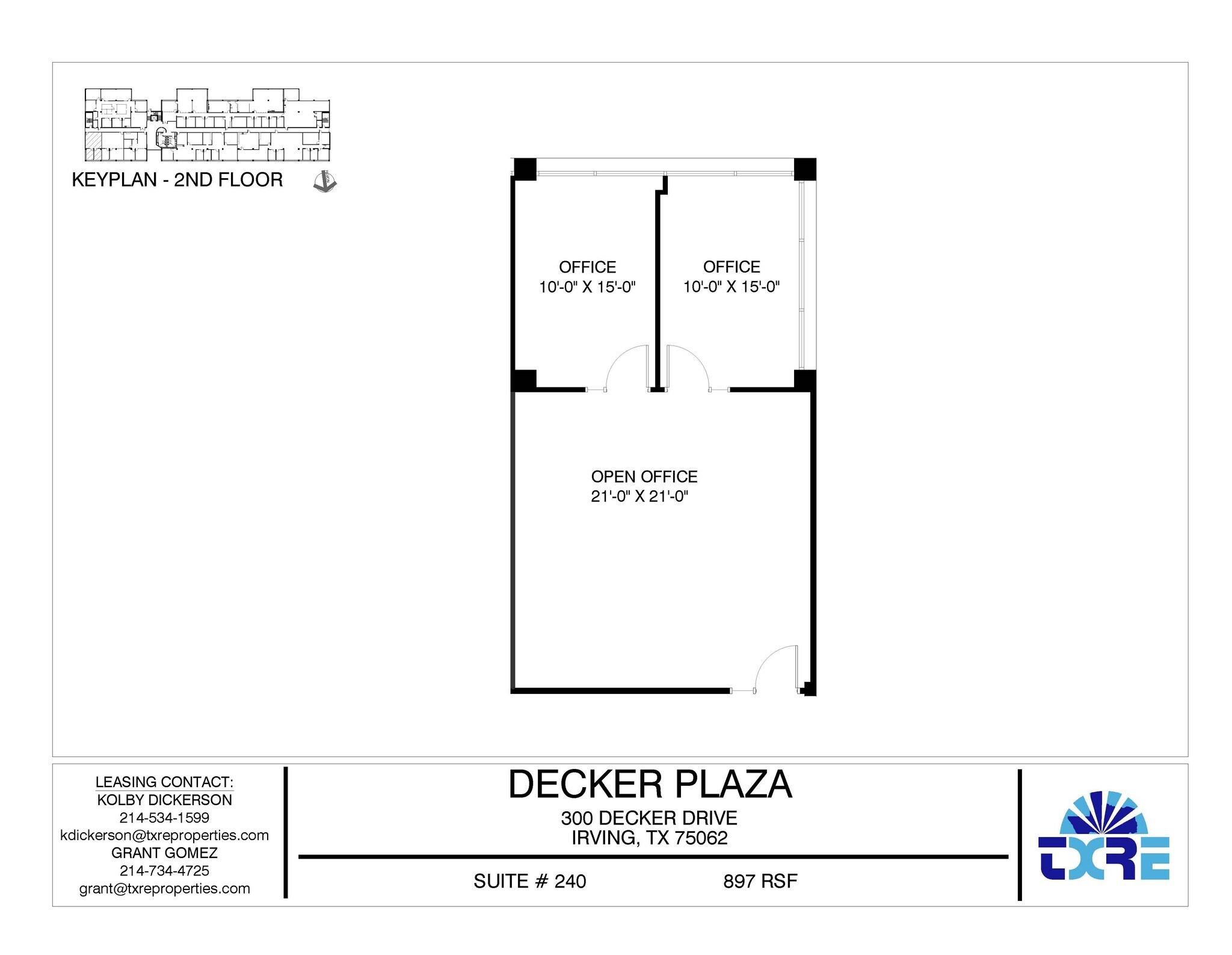 300 Decker Dr, Irving, TX à louer Plan d’étage– Image 1 sur 2