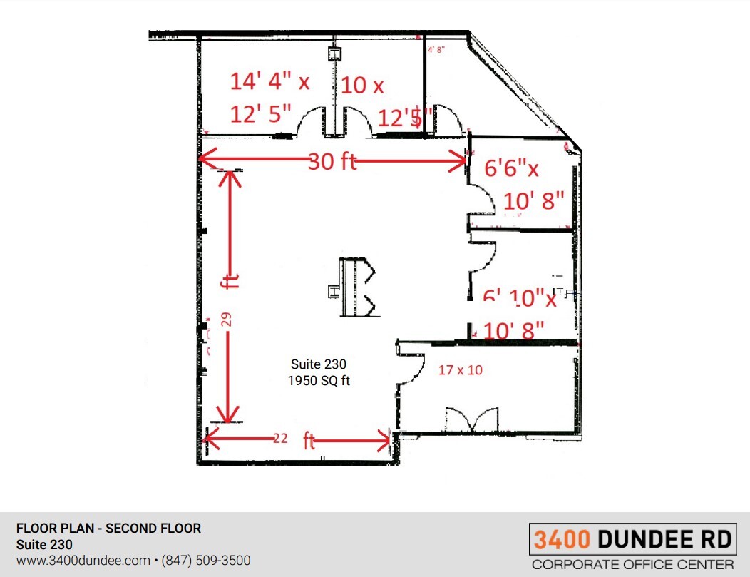 3400 Dundee Rd, Northbrook, IL à louer Plan d’étage– Image 1 sur 2