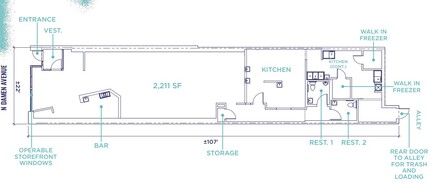 1611-1617 N Damen Ave, Chicago, IL à louer Plan d’étage– Image 2 sur 2